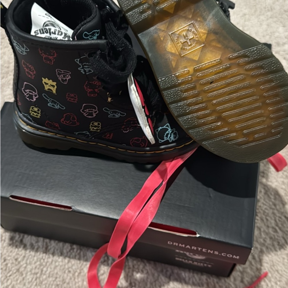 Dr. Martens Kids Boots with Black and Multicolor Design